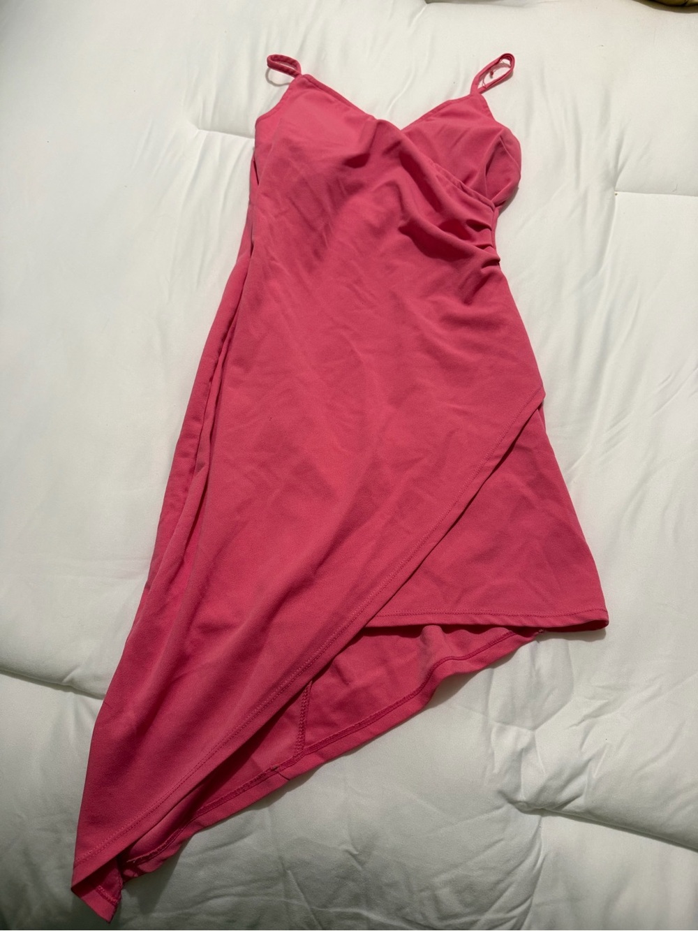 Planet Gold Fuchsia Asymmetrical Slip Dress